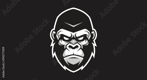 Free Download Gorilla head illustration on black background - GFXLoad