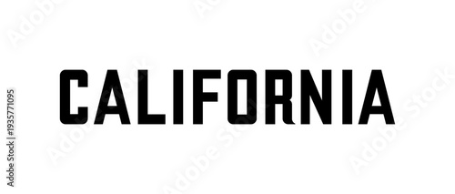 The word California in black from the California state flag, US