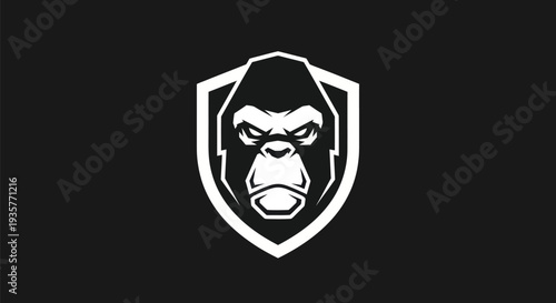 Free Download Gorilla head shield logo design - GFXLoad