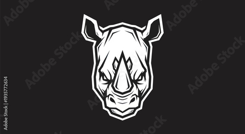 Graphic rhinoceros head vector illustration