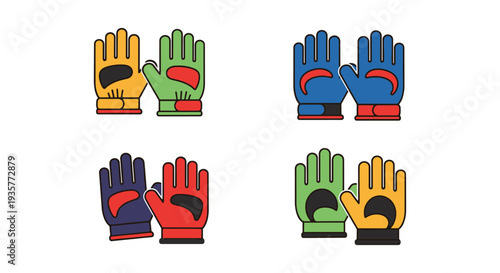 Kids Gloves Line art vector minimal digital color illustration