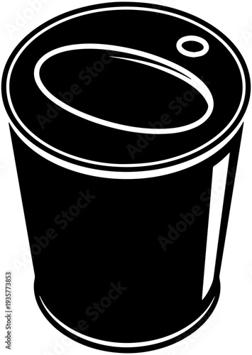 Modern black coffee cup with sleek design and white accents