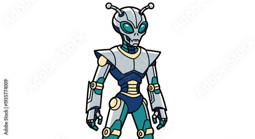 Alien Robot Character Design.