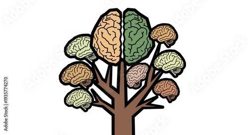 Brain Tree Concept Idea.