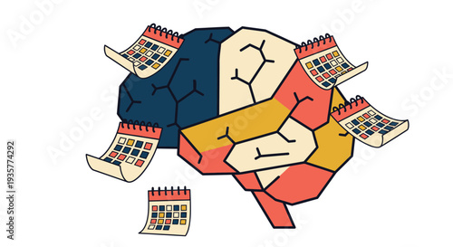 Brain with Calendars.