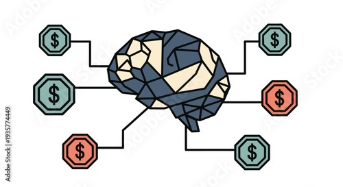 Brain with Money Concept.