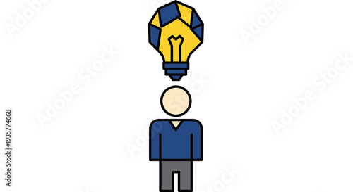 Businessman with Light Bulb Idea.
