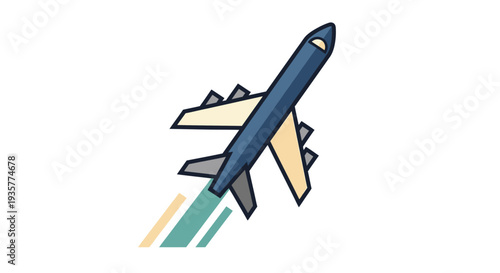 Cartoon Airplane Taking Off.