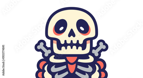 Cartoon Skull Bones Symbol.