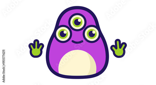 Purple Cartoon Monster.