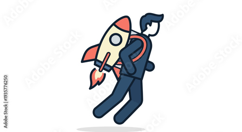 Man with rocket pack.