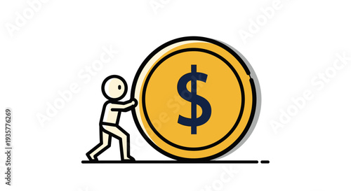 Man pushing big dollar.