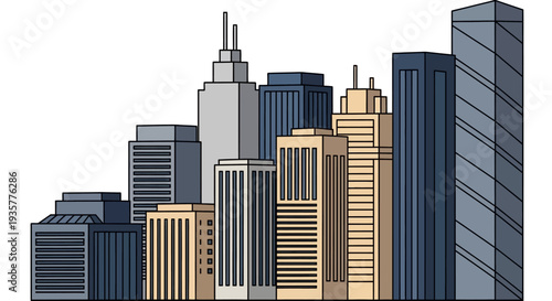 City Skyline Urban Buildings.