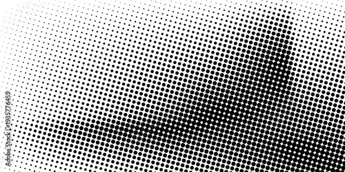 Set of halftone dots gradient pattern texture isolated on white background. Straight dotted spots using halftone circle dot raster texture. Vector blot half tone collection.