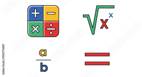 Math Equation Line dynamic abstract color vector