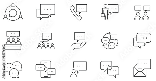Discussion line Editable Icons set. stock illustration
Discussion, Line Icon, Icon Symbol, Talking, Speech