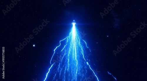 Pastel flat style rocket icon launching into the twilight sky, soft clouds, light glow effect, modern aesthetic, smooth transition.