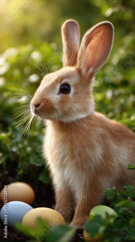 Wallpaper Mural Easter bunny surprises garden nature springtime close-up joyful moments Torontodigital.ca