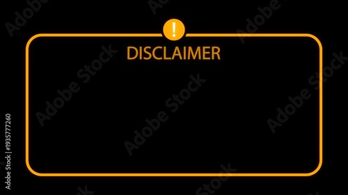 Glowing Disclaimer Text Animation with Opacity Fade Effect on Dark Background