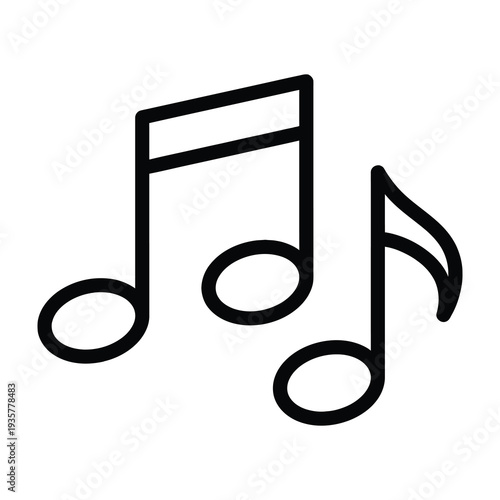 Black musical notes symbolize harmony in minimalist monochrome design