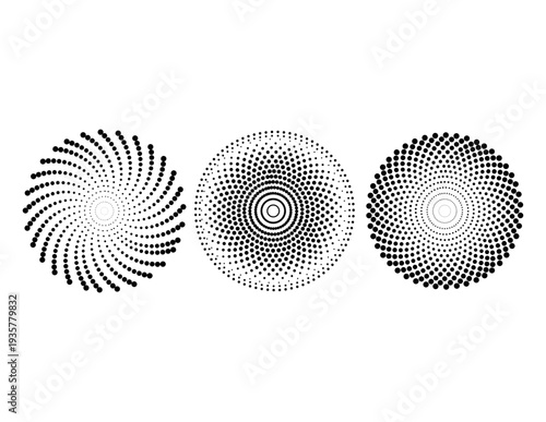 halftone dotted speed lines radial speed Lines in circle dotted pattern