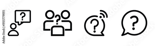 Question mark icons collection vector illustration of communication and inquiry symbols