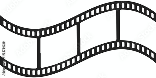 Wavy Black Film Strip with Empty Frames on White Background qecyatqyq6emk7b7eq 0019