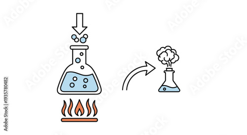 Chemical Reaction Line art minimal abstract vector