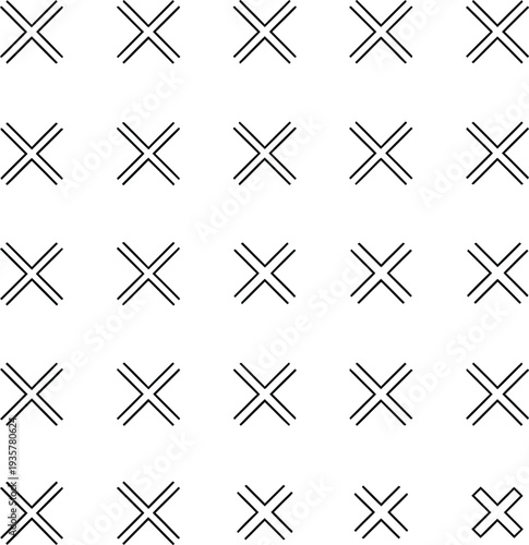 Unique cross standing out in a repeating black and white geometric pattern, concept of individuality, anomaly, and being different