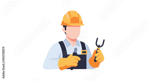 Man Holding Wrench Tool.