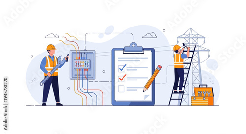 Workers on Construction Site.