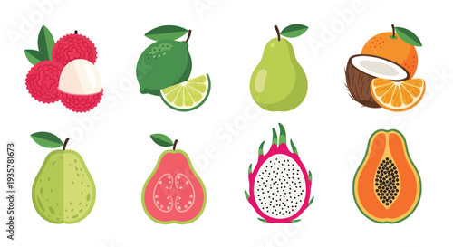 Colorful tropical fruit assortment