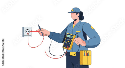 Electrician with Testing Equipment.