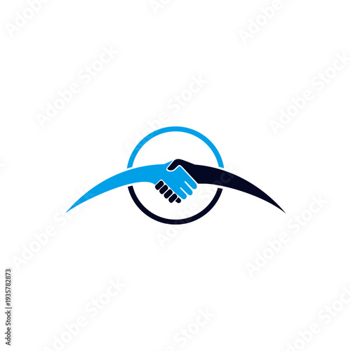 Hand bridge connection logo design