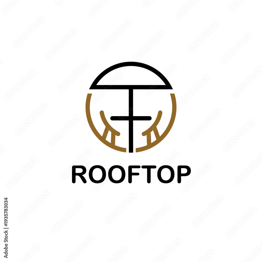Obraz premium Rooftop restaurant cafe logo design