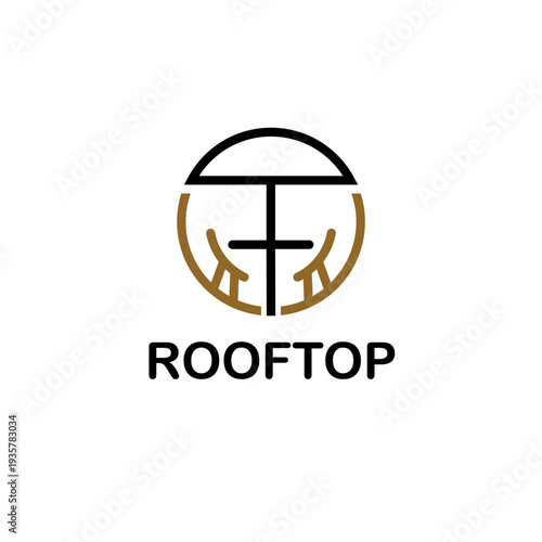 Rooftop restaurant cafe logo design