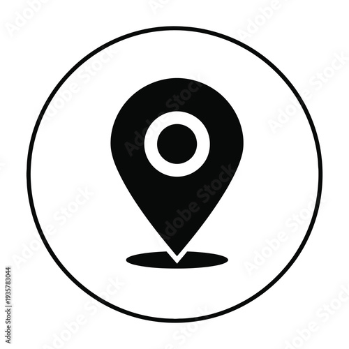 Minimalist location pinpoint icon highlights key positioning