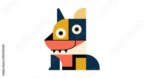 Colorful Dog Cartoon Character.
