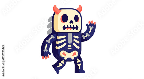 Halloween skeleton monster costume.