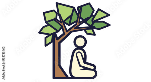 Person Sitting Under Tree.