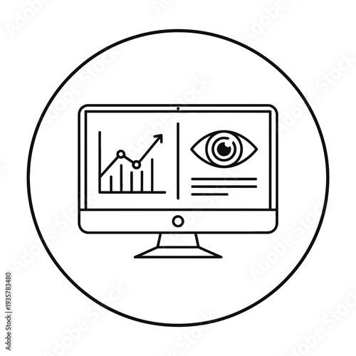 Modern computer display showcasing analytics growth and insightful observation