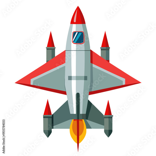 Modern fighter jet soaring through the sky with vibrant flames