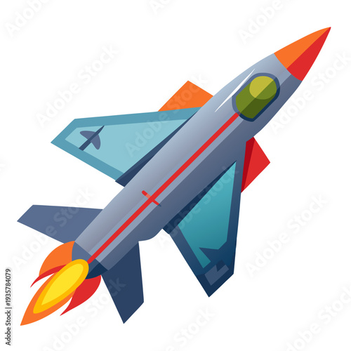 Military fighter jet launching with afterburners blazing