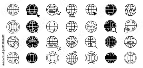 Globe set. World planet earth icon collection. Maps symbol. World icon. Globe world icon. Vector