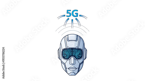 Robot Head with 5G.