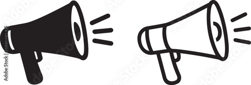 Premium megaphone alert notification icon.