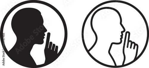 Premium silence quiet zone icon.