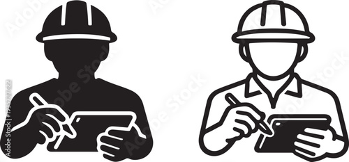 Premium engineer inspection control icon.