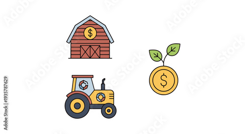 Farm sponsorship Line art dynamic creative style illustration