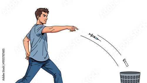 Man Throwing Dart Board.